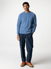 Men Organic Cotton Trouser in Navy - Basset
