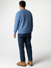 Men Organic Cotton Trouser in Navy - Basset