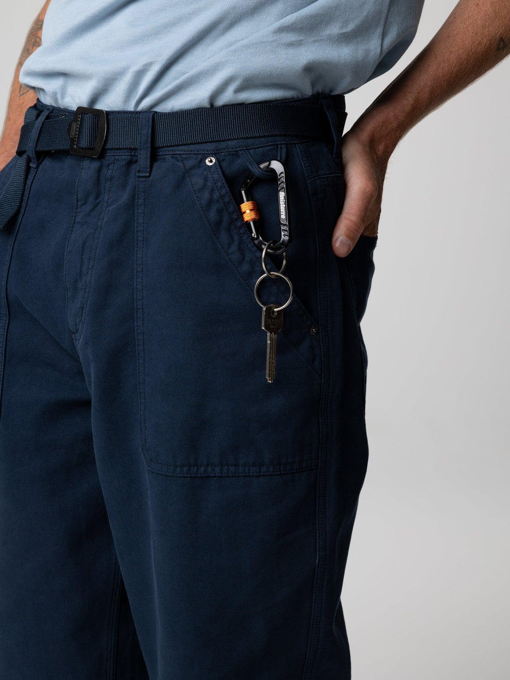 Men Organic Cotton Trouser in Navy - Basset
