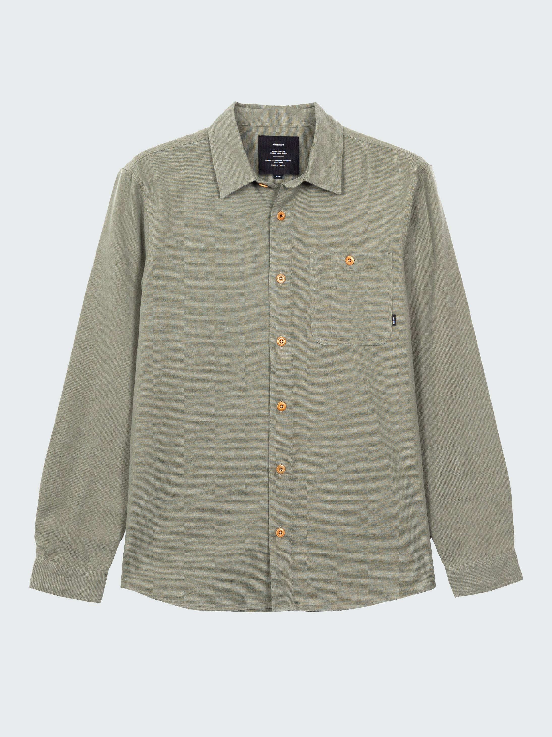 Men Organic Cotton Shirt in Shadow Green - Gylly