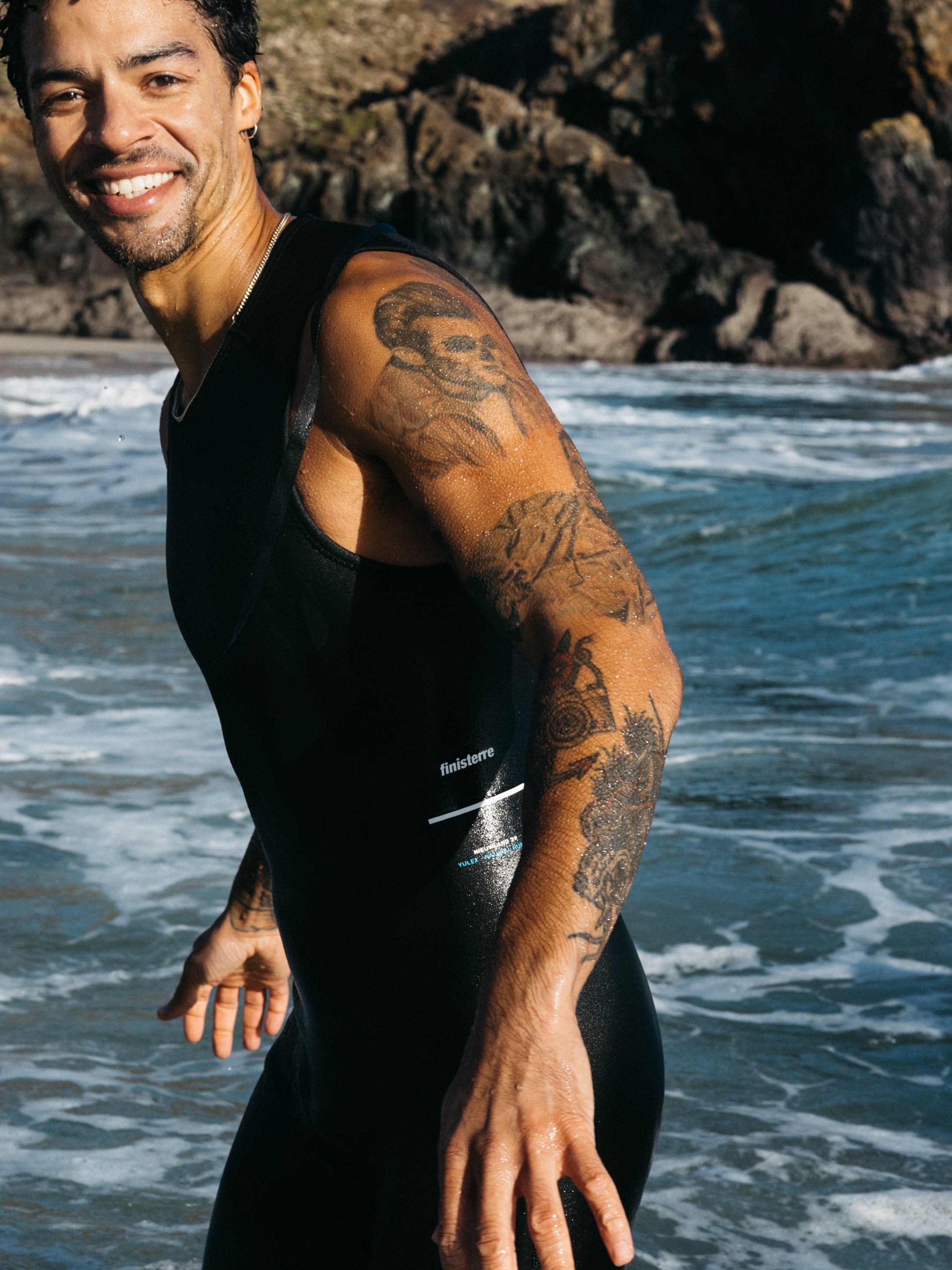 Men Nieuwland Yulex Sleeveless Shorty Wetsuit in Black