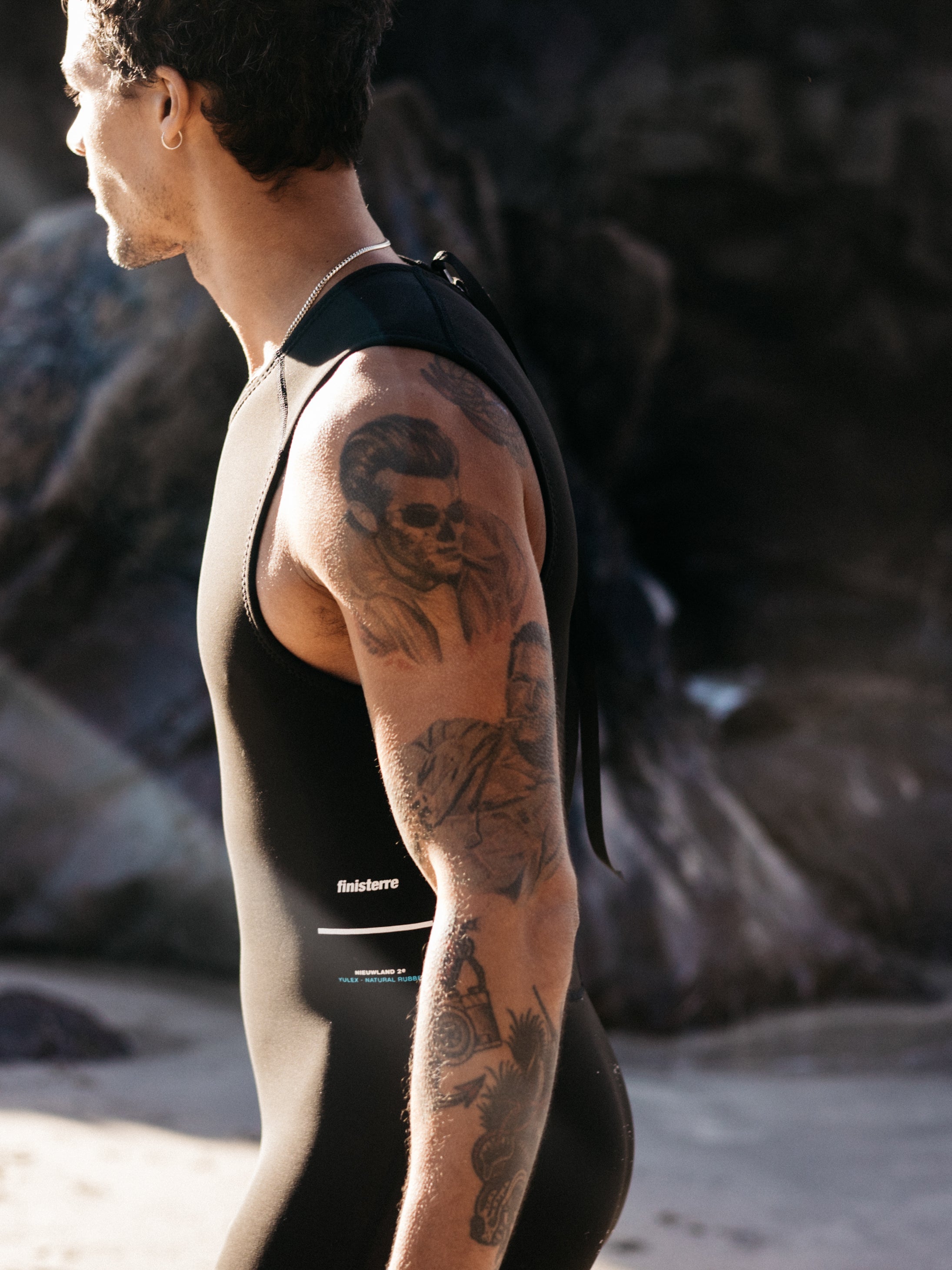 Men Nieuwland Yulex Sleeveless Shorty Wetsuit in Black
