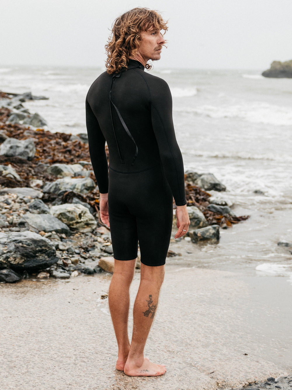 Men Nieuwland 2e Yulex Long Sleeve Shorty Wetsuit in Black