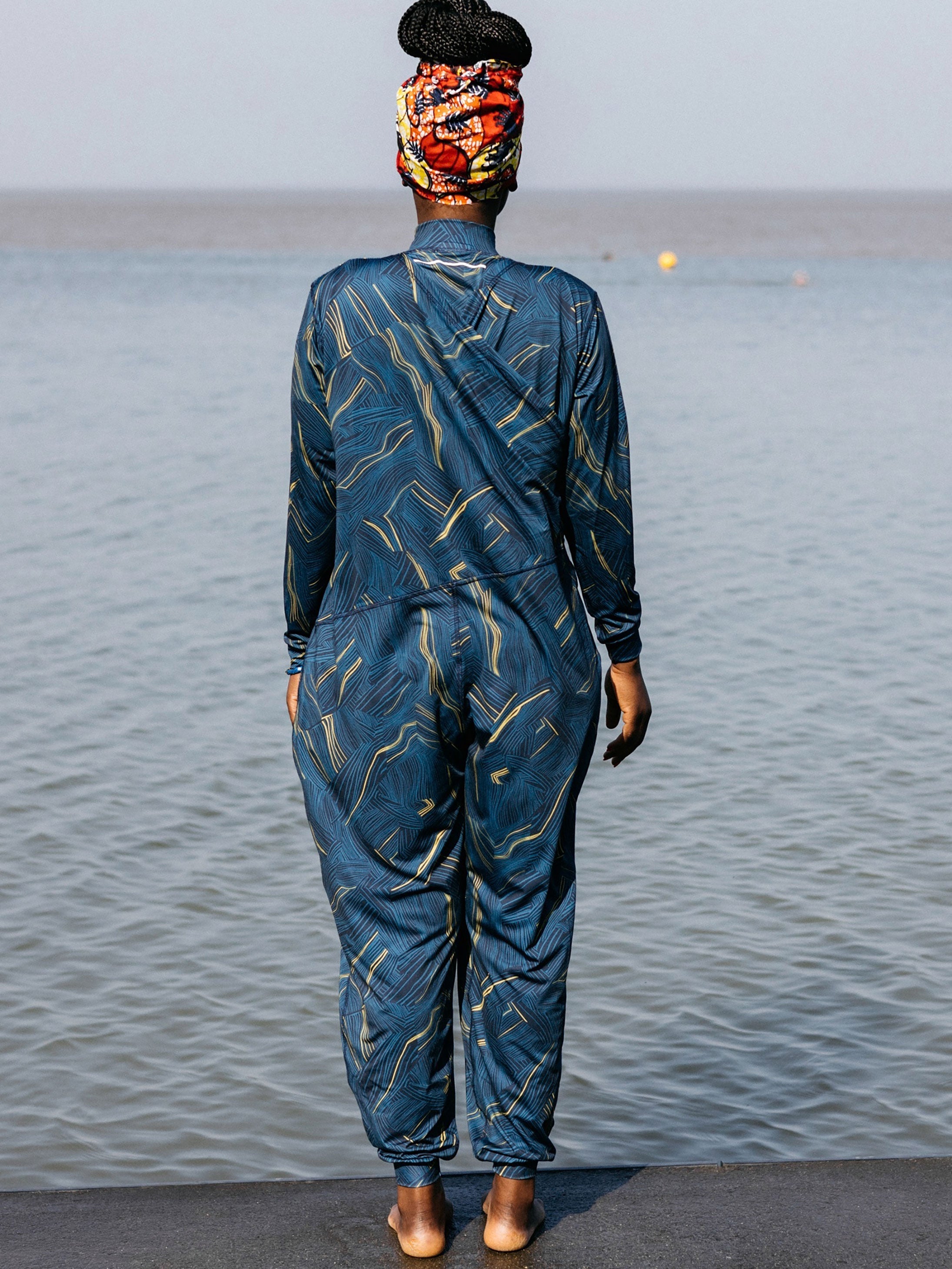 Women Into The Sea' Seasuit in Geometric Print