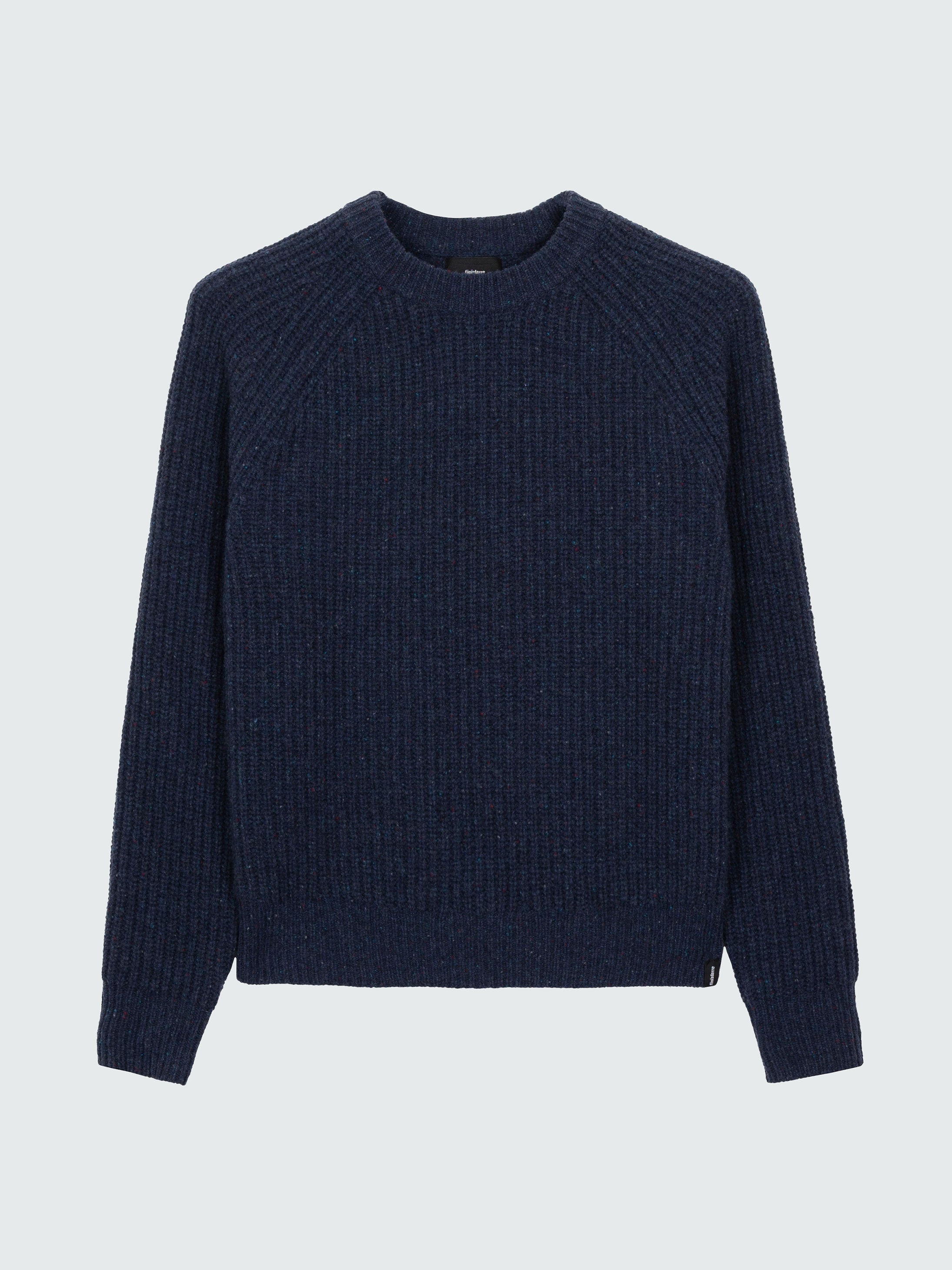 Women Fisherman Wool Knit Jumper in Navy - Mora