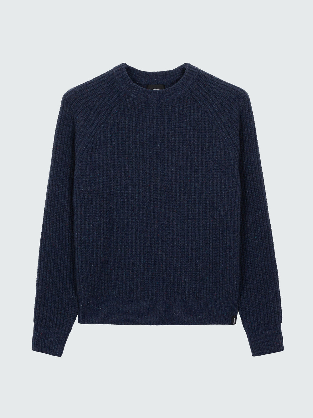 Women Fisherman Wool Knit Jumper in Navy - Mora