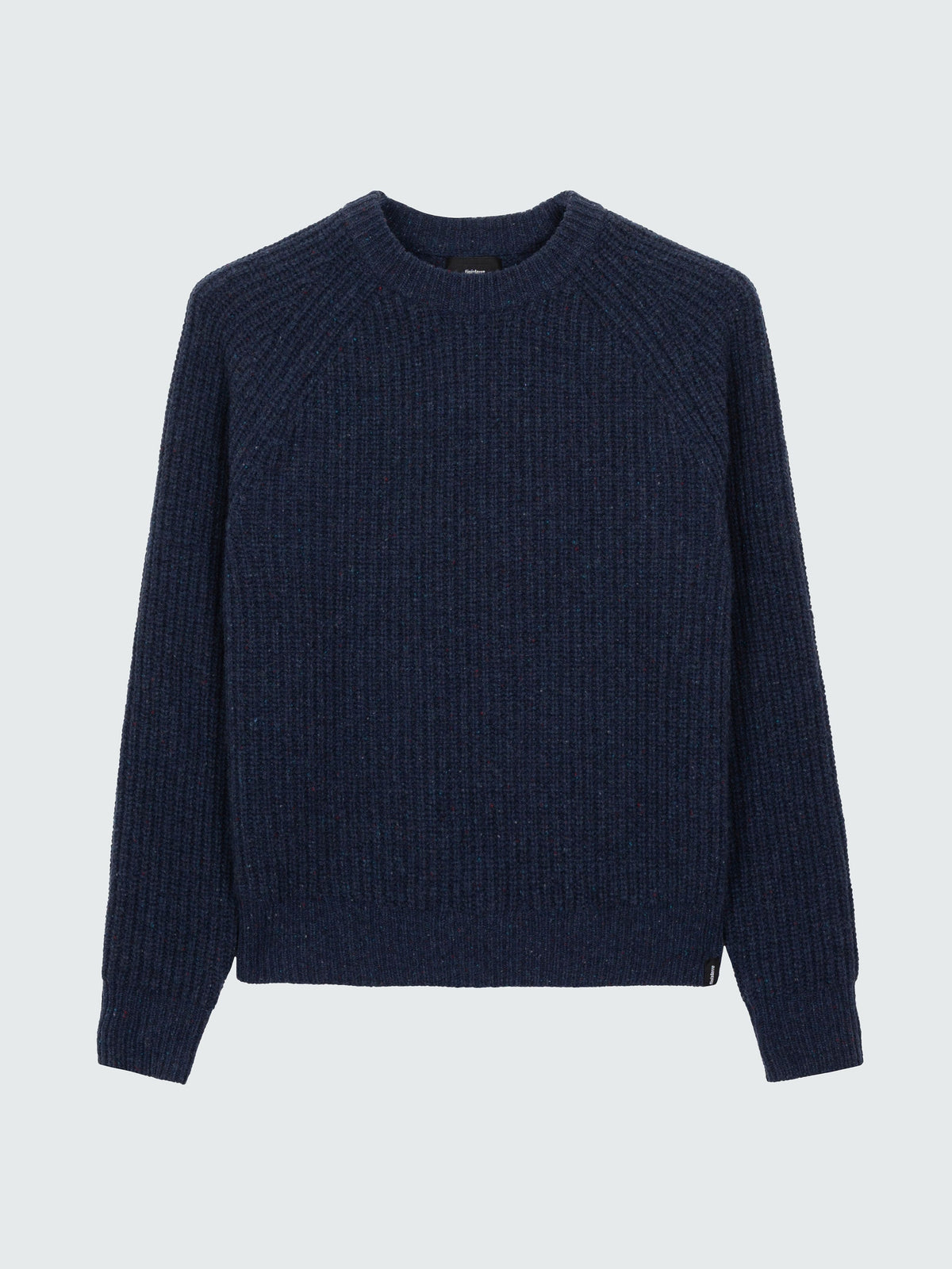 Women Fisherman Wool Knit Jumper in Navy - Mora