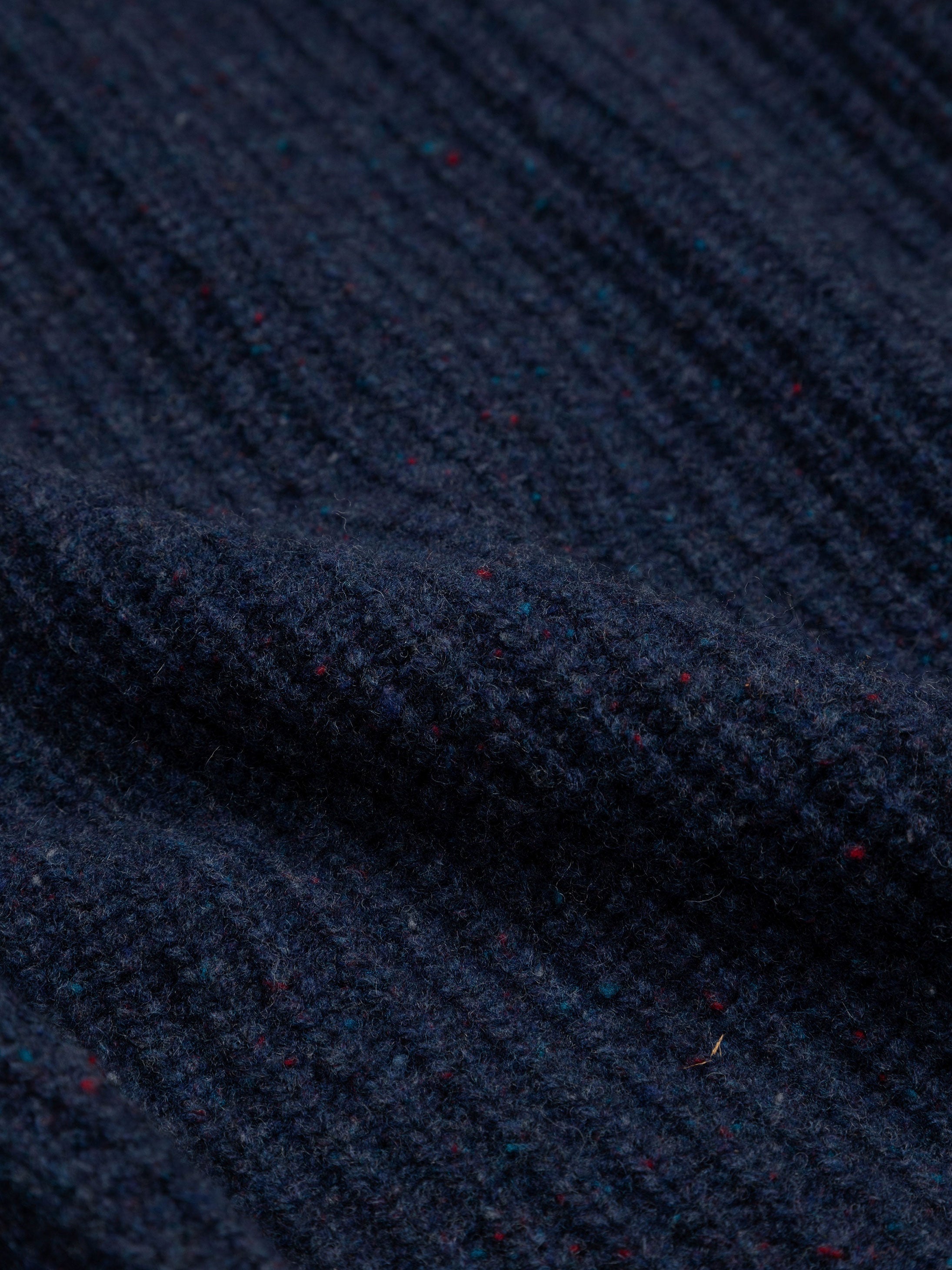 Women Fisherman Wool Knit Jumper in Navy - Mora