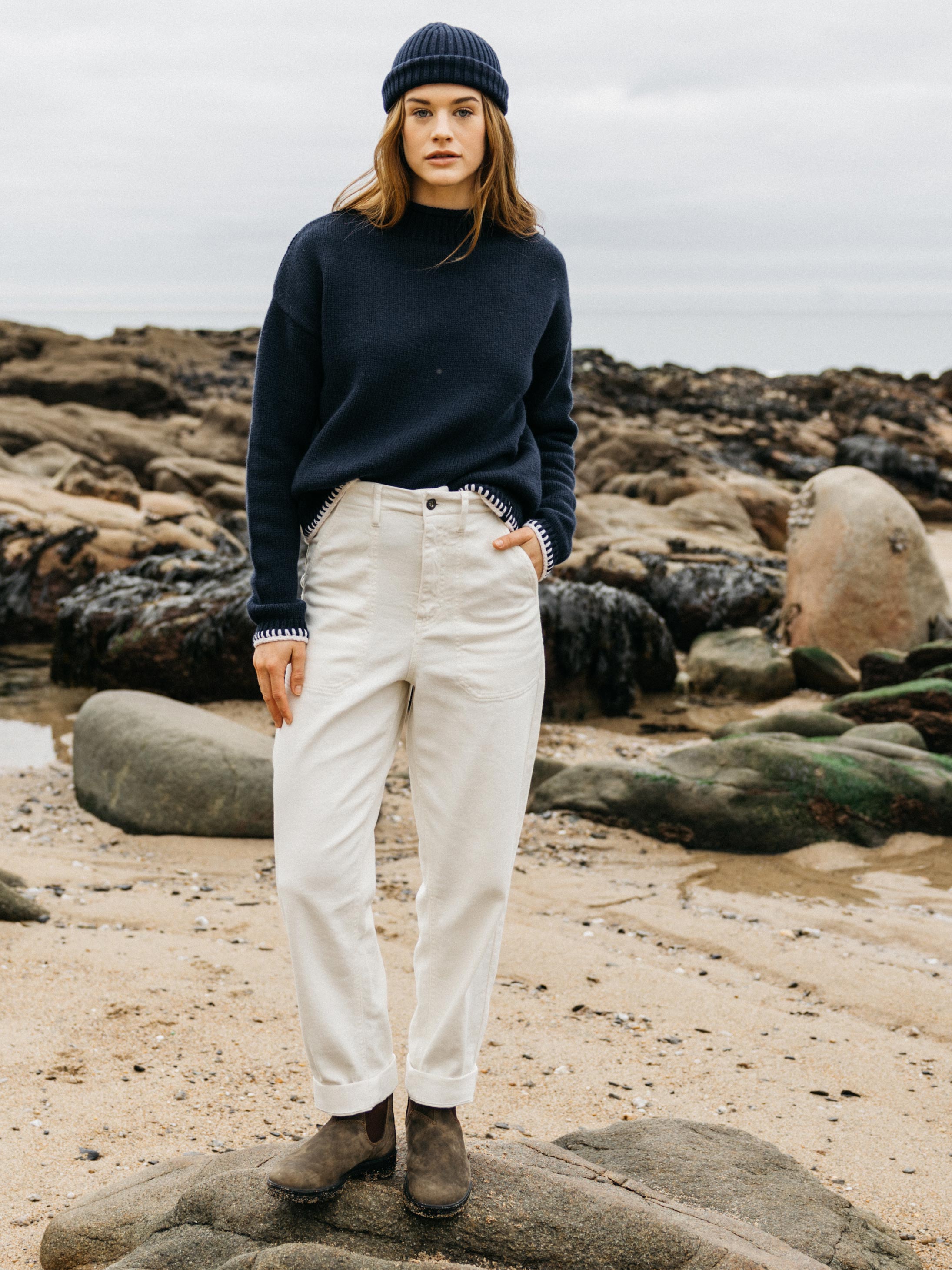 Women Yarrel Canvas Trouser in Ecru