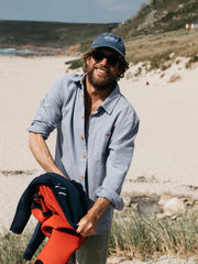 Men Gylly Shirt in Indigo Dobby