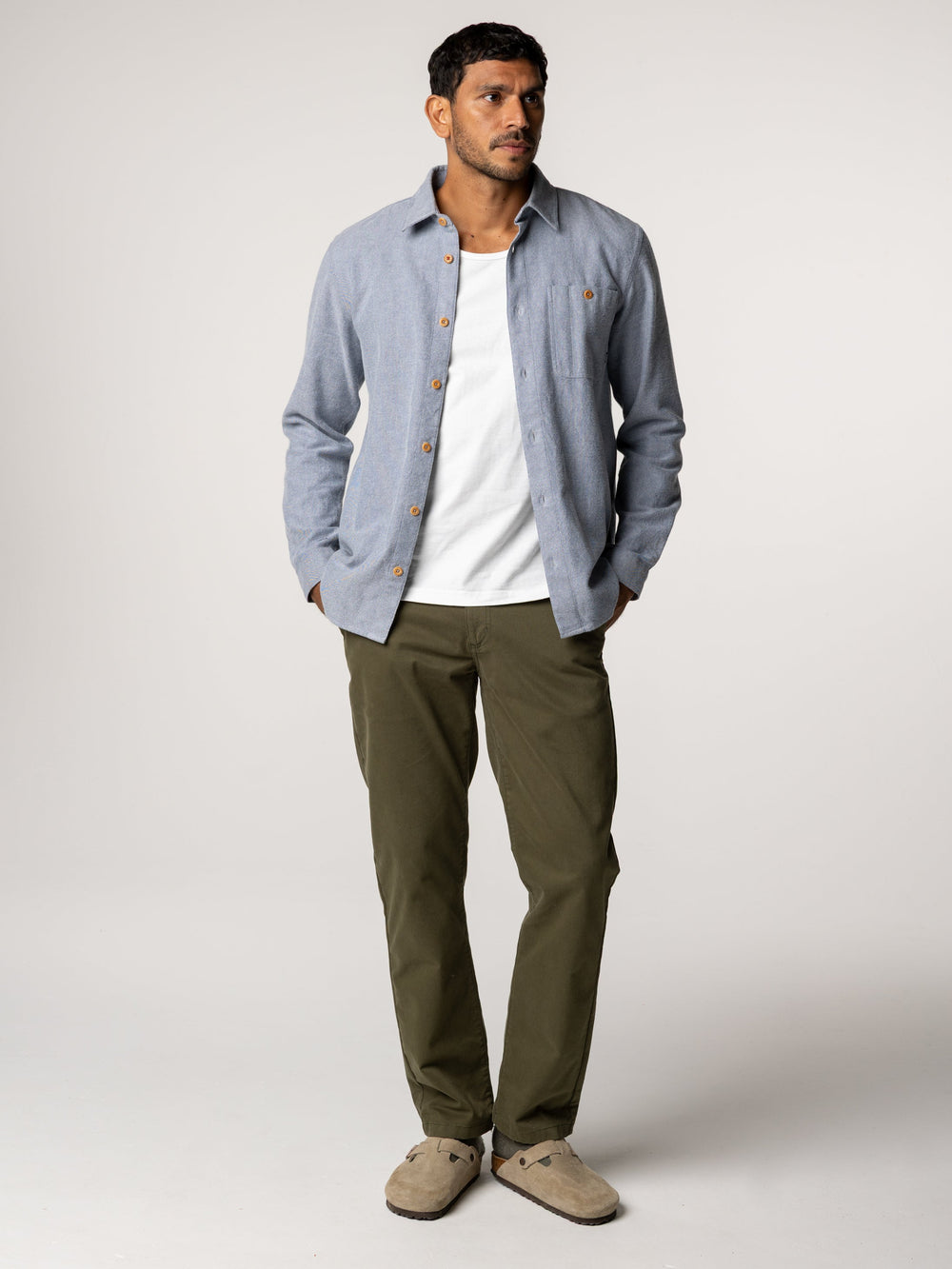 Men Gylly Shirt in Indigo Dobby