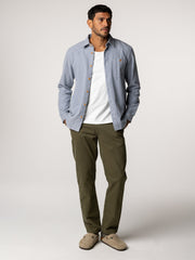 Men Gylly Shirt in Indigo Dobby