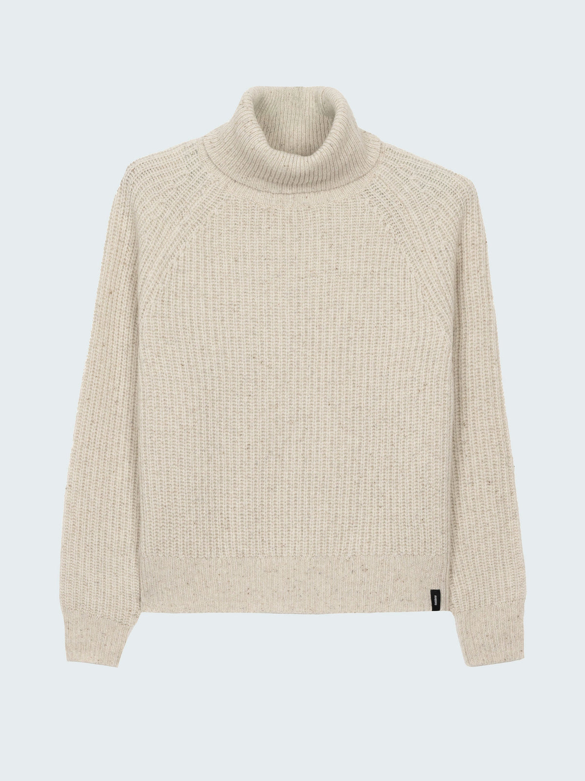 Women Fisherman Wool Roll Neck Jumper in Ecru - Mora