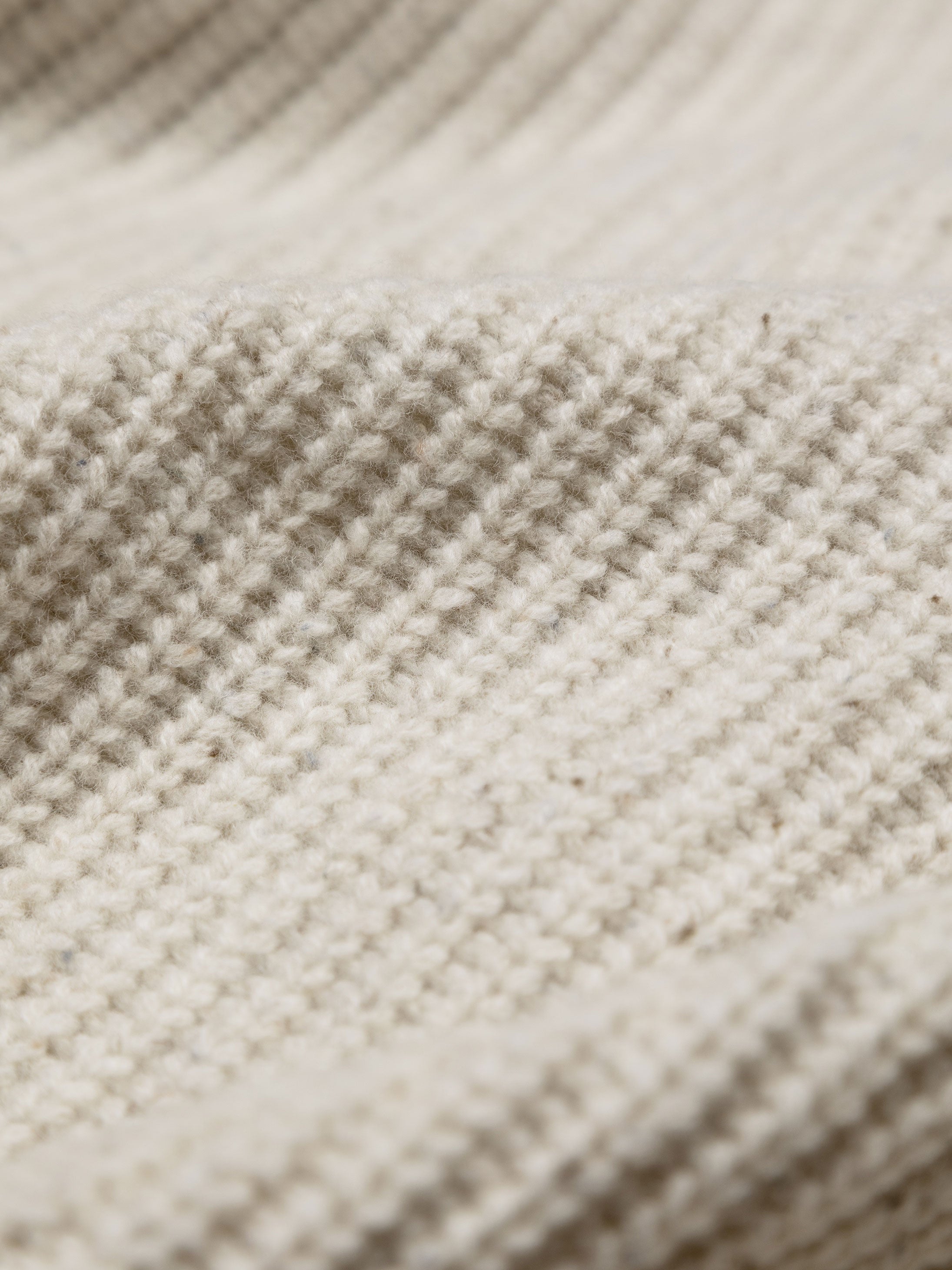 Women Fisherman Wool Roll Neck Jumper in Ecru - Mora