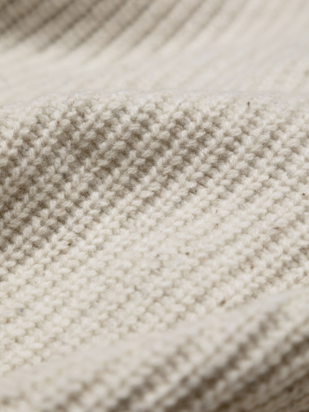Women Fisherman Wool Roll Neck Jumper in Ecru - Mora