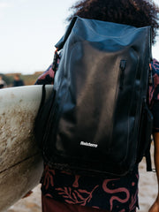 Men/Women Waterproof Roll Top Backpack in Black | Adventure Ready