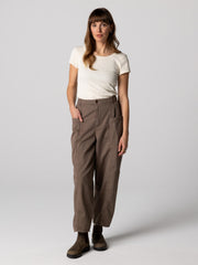 Women Organic White Ribbed T-Shirt - Powes