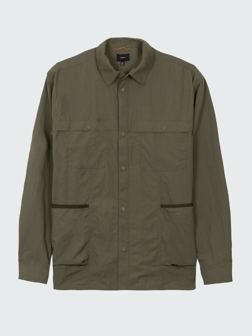 Men Recycled Long Sleeve Shirt in Olive - Wander