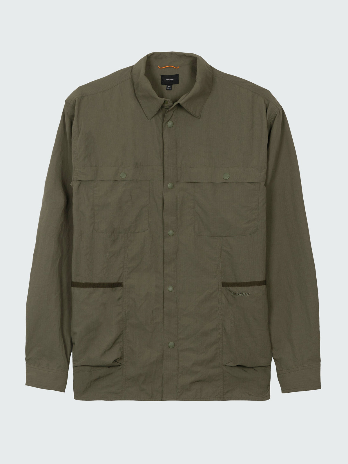 Men Recycled Long Sleeve Shirt in Olive - Wander
