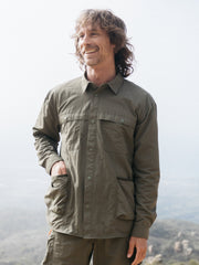 Men Recycled Long Sleeve Shirt in Olive - Wander