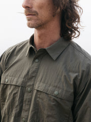 Men Recycled Long Sleeve Shirt in Olive - Wander