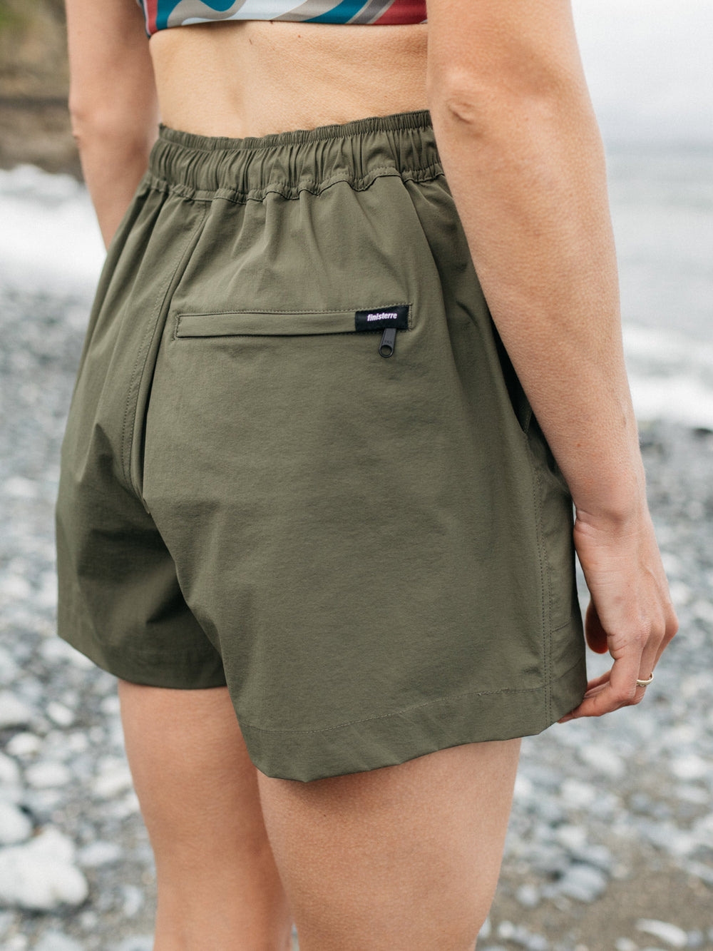 Women Recycled Hybrid Short in Olive - Walker