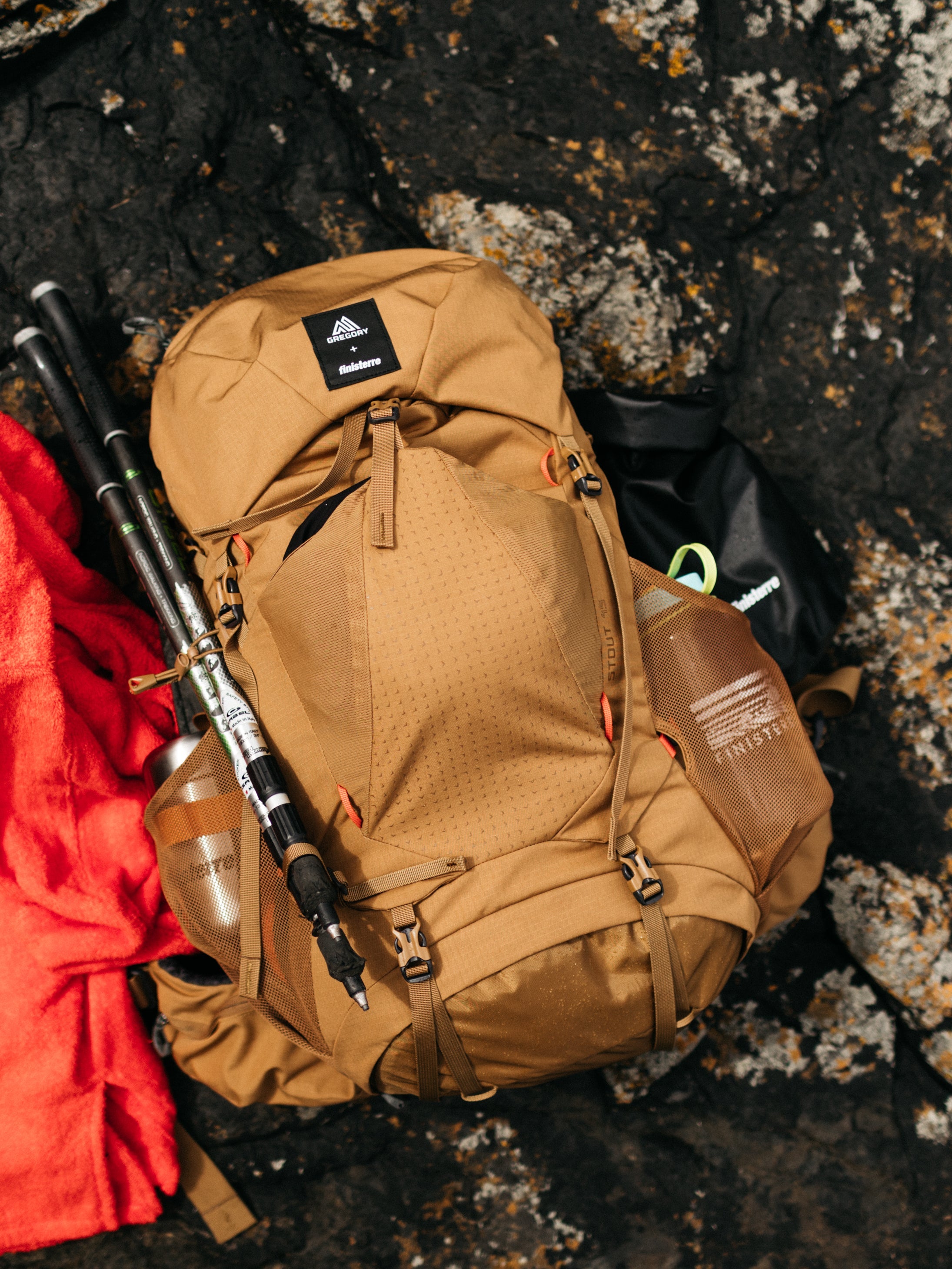 Men/Women Finisterre + Gregory  Stout 45 Rucksack - Sandstone