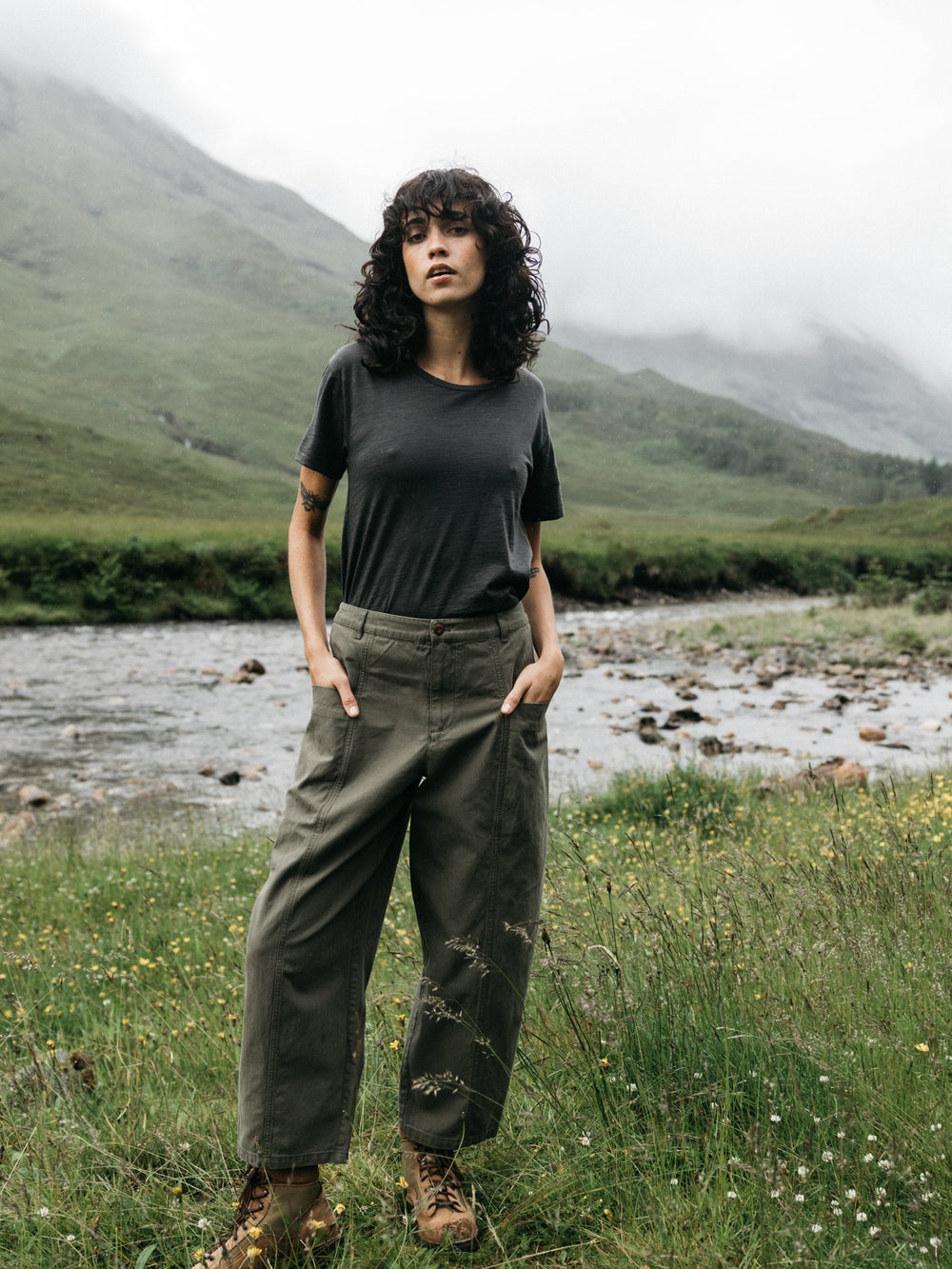 Women Merino T-Shirt Baselayer in Raven Black - Seeker