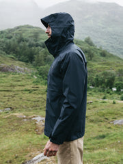 Men Recycled Waterproof Jacket in Navy - Skybird