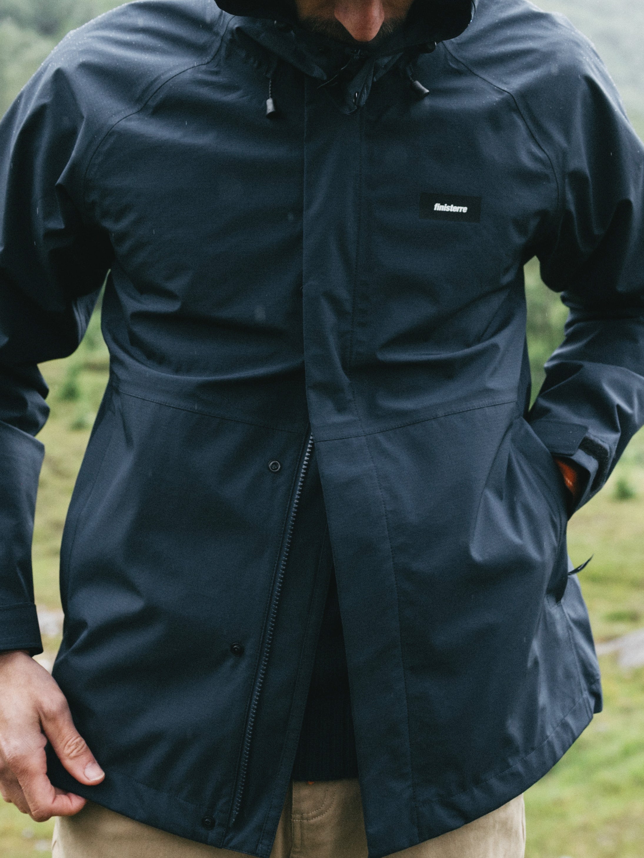 Men Recycled Waterproof Jacket in Navy - Skybird