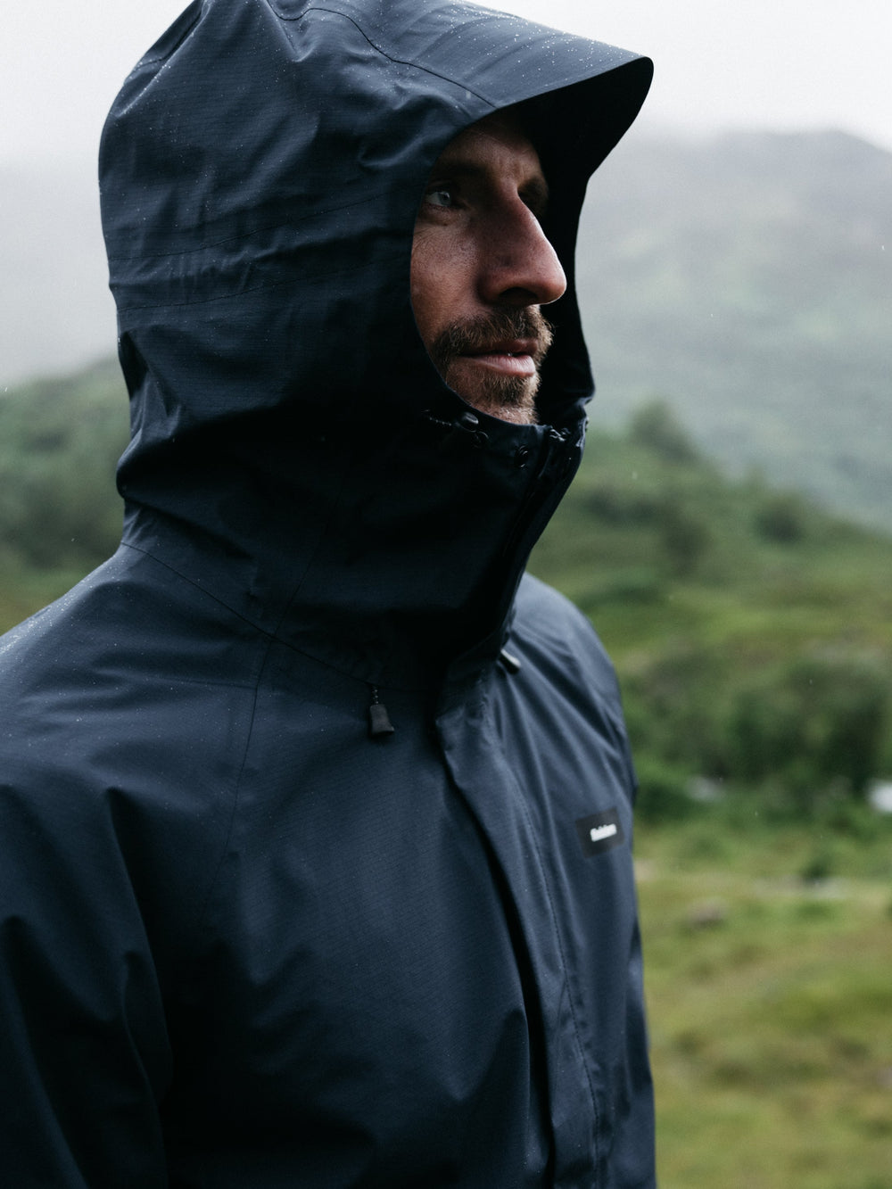Men Recycled Waterproof Jacket in Navy - Skybird
