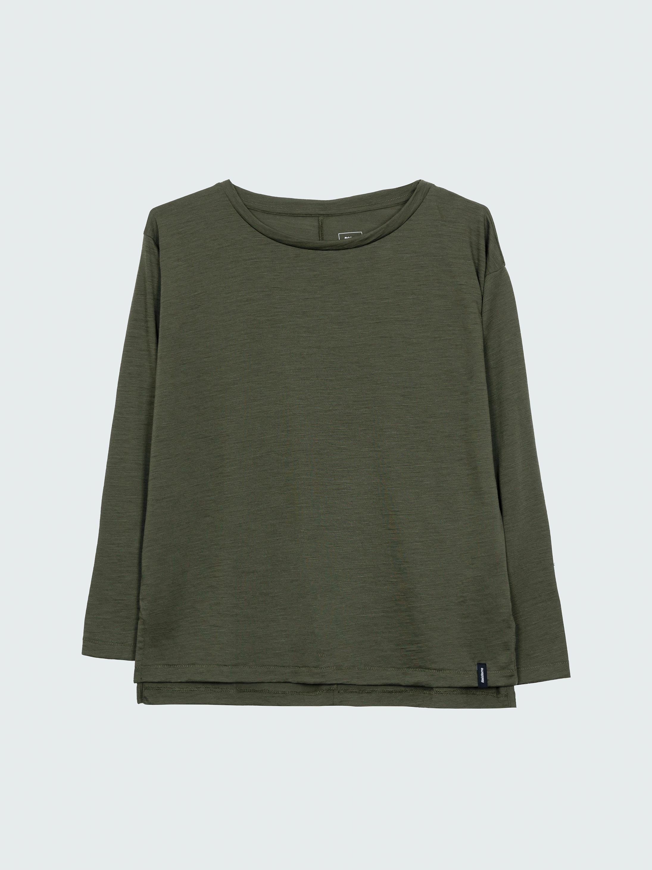 Women Merino Long Sleeve Baselayer in Olive - Seeker