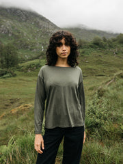 Women Merino Long Sleeve Baselayer in Olive - Seeker