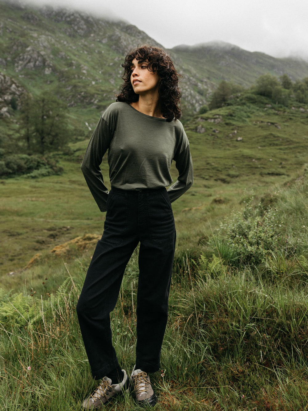 Women Merino Long Sleeve Baselayer in Olive - Seeker
