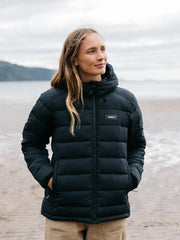 Women Recycled Insulated Jacket in Black - Nebulas