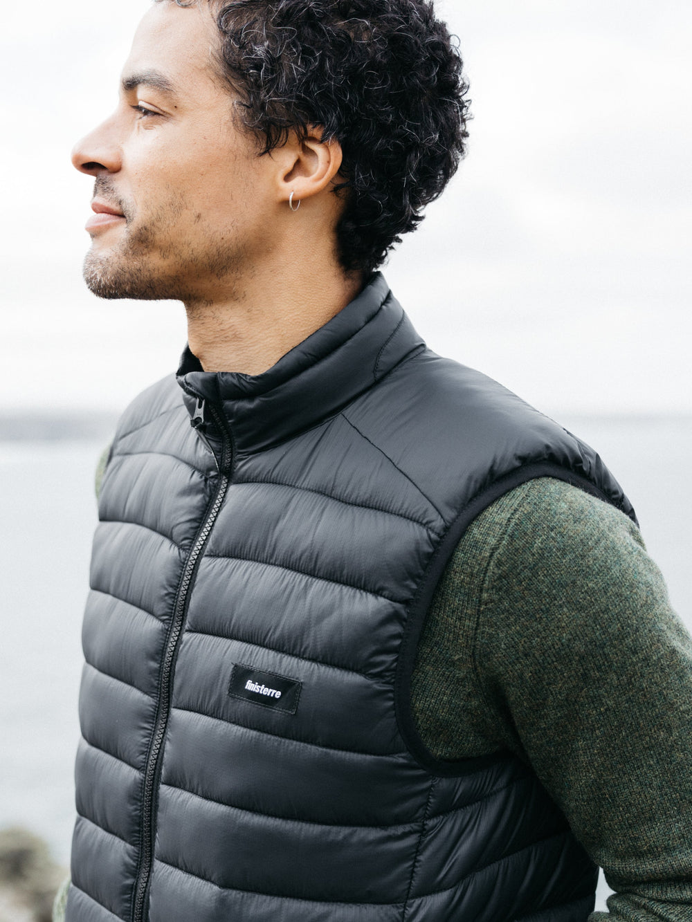 Men Recycled Insulated Gilet in Black - Nimbus