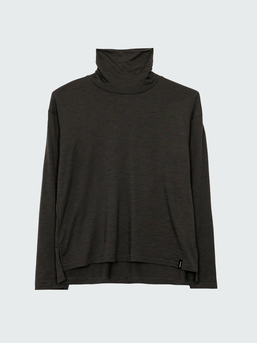 Women Merino High Neck T-Shirt in Raven - Seeker