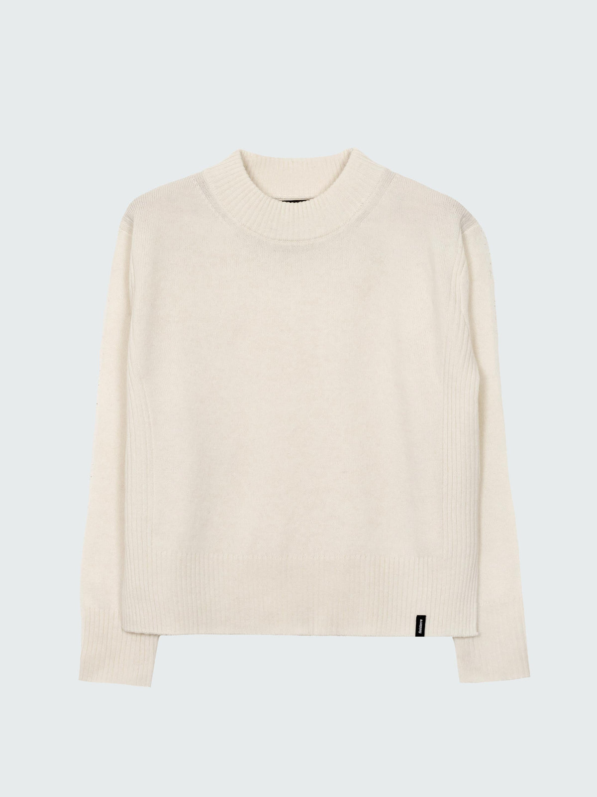 Women Wool Ribbed Knit Jumper in Ecru - Cavan