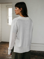 Women Wool Ribbed Knit Jumper in Ecru - Cavan