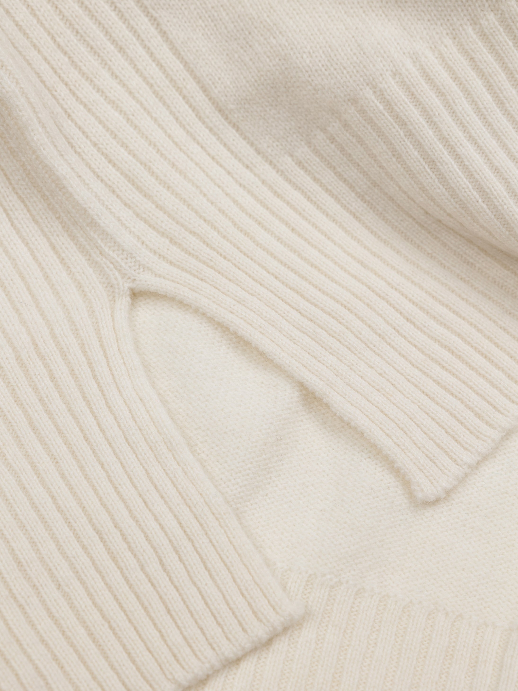 Women Wool Ribbed Knit Jumper in Ecru - Cavan