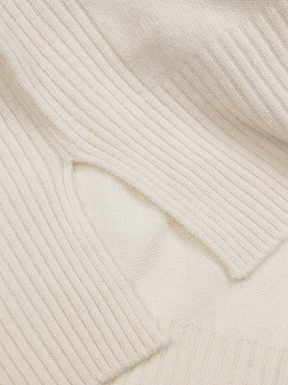 Women Wool Ribbed Knit Jumper in Ecru - Cavan
