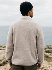 Men Hegen 1/4 Zip Fleece in Coastal Fjord/Oatmeal