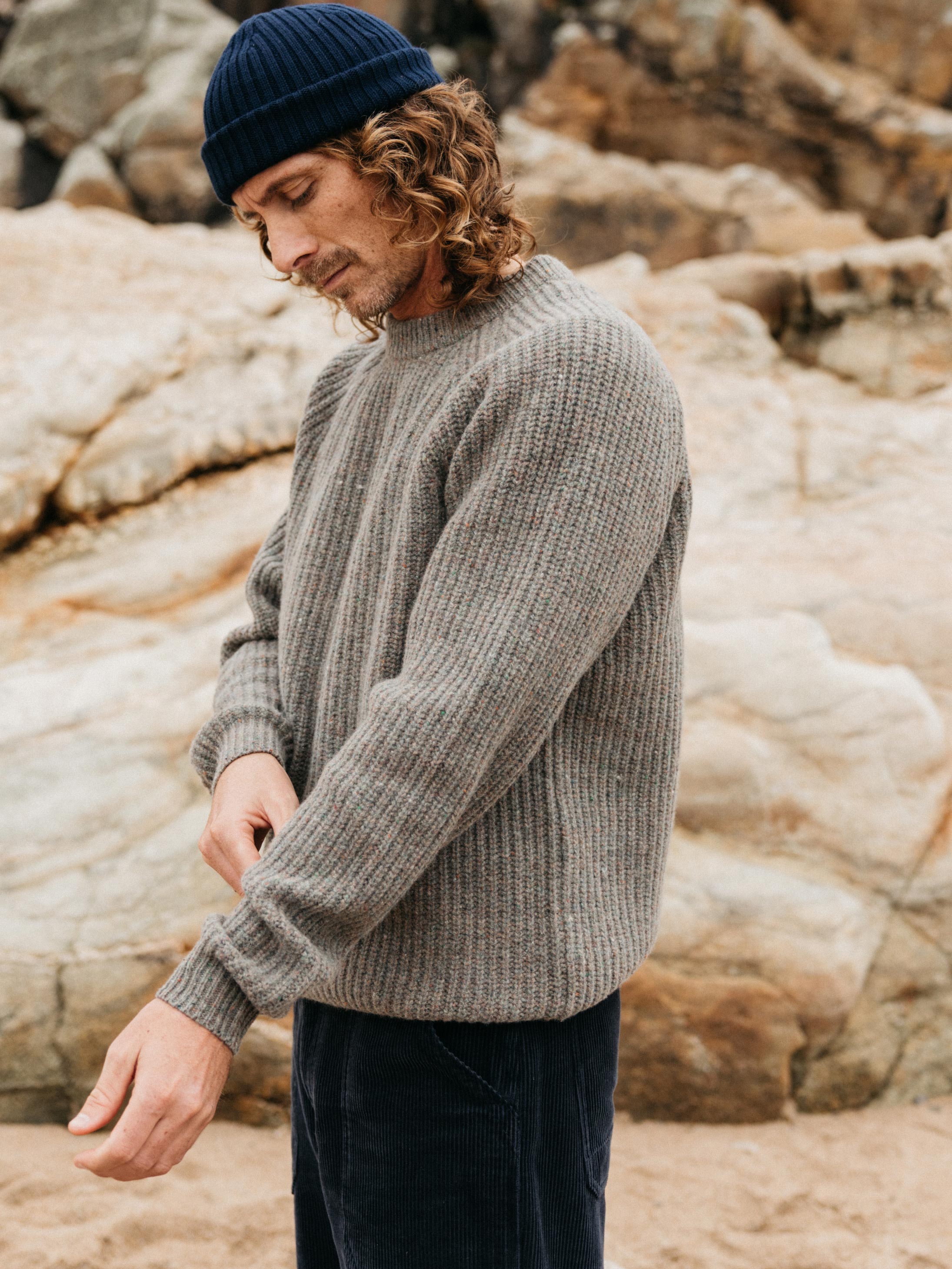 Men Mora Knit Jumper in Wild Sage